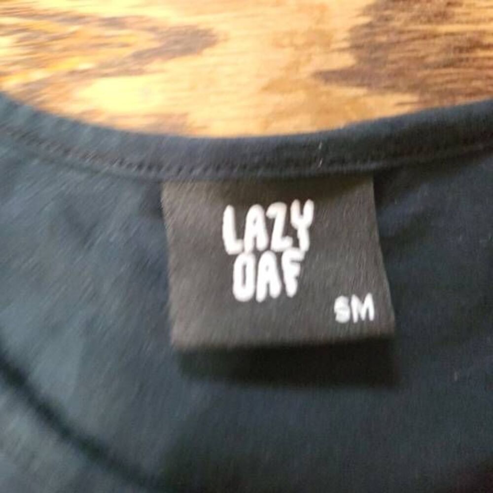 Lazy Oaf Black Lazy Crop Top Sz Small - image 2